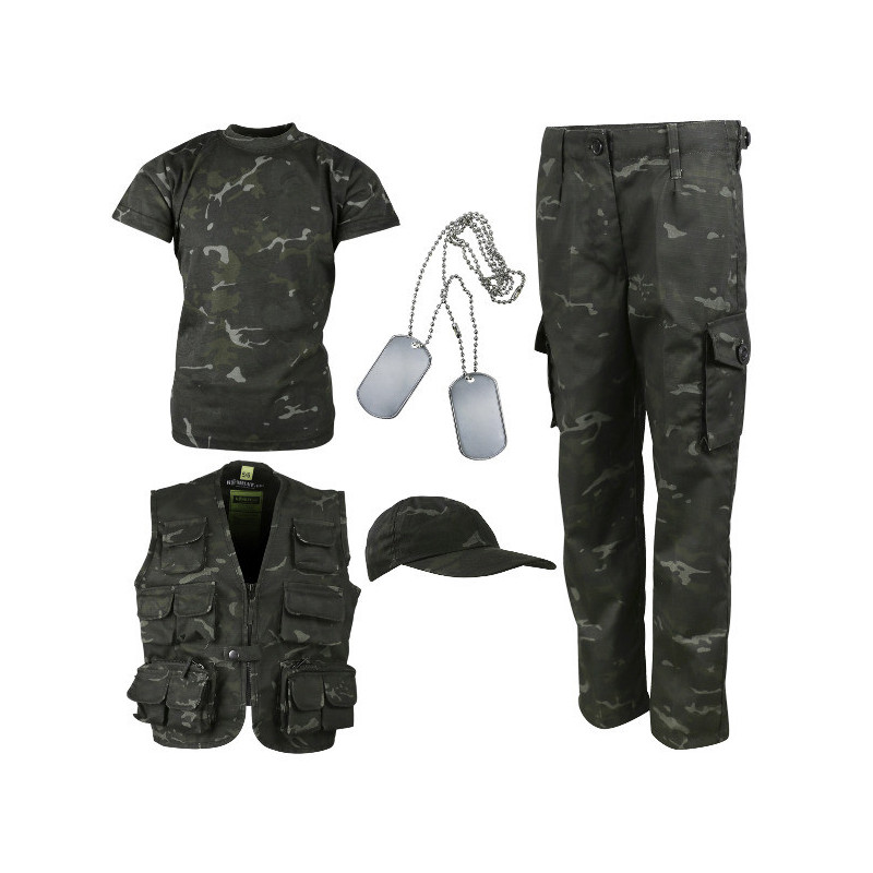 Kids Camouflage Army Kit - MTP Black