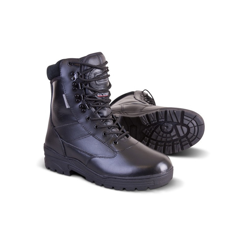 Black Leather Combat Boots